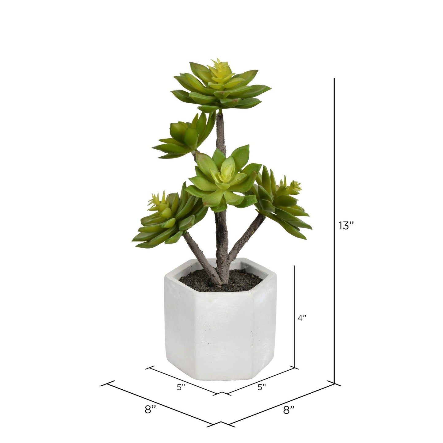 Vickerman Everyday Artificial 13" Succulent in a Cement Pot - Faux Indoor Potted Plant - Greenery for Home Or Office Decor - Maintenance Free