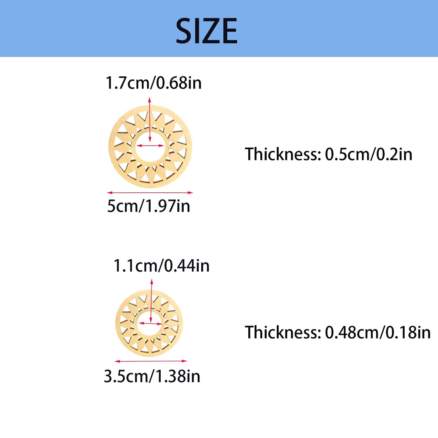Fortunemee 40Pcs Wood Sphere Display Stand, Mini Ball Stand for Natural Stone Crystal Ball Collection Home Decor, 1.38 / 1.97 inches