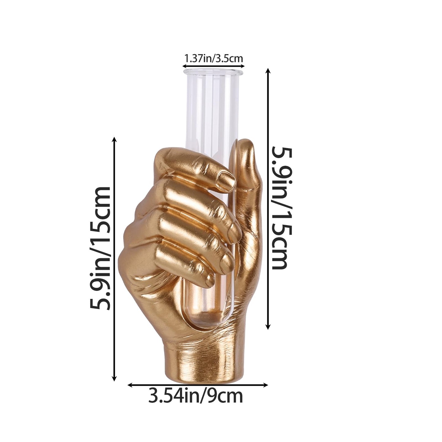 Gold Hand-Shaped Wall-Mounted Vase, Modern Creative Art Vase, Unique Wall Decoration, Fashionable Home Decor, Suitable for Living Rooms, Bathrooms, Patios, Foyers, and Office Decor.