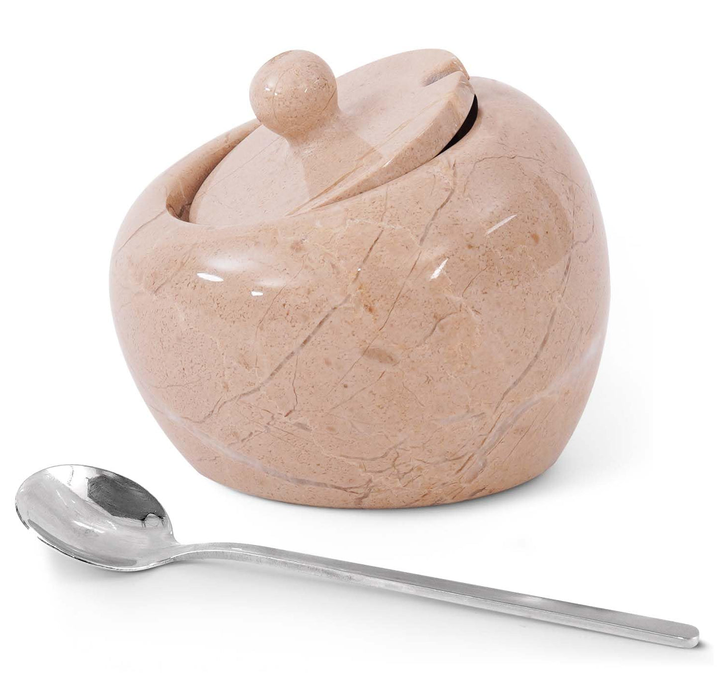 Radicaln Marble Salt Cellar with Lid 4" Inch Verona Salt Jar & Table Salt Storage For Kitchen Countertop, Ideal Salt Container, Salt Dish & Sugar Bowl For Table