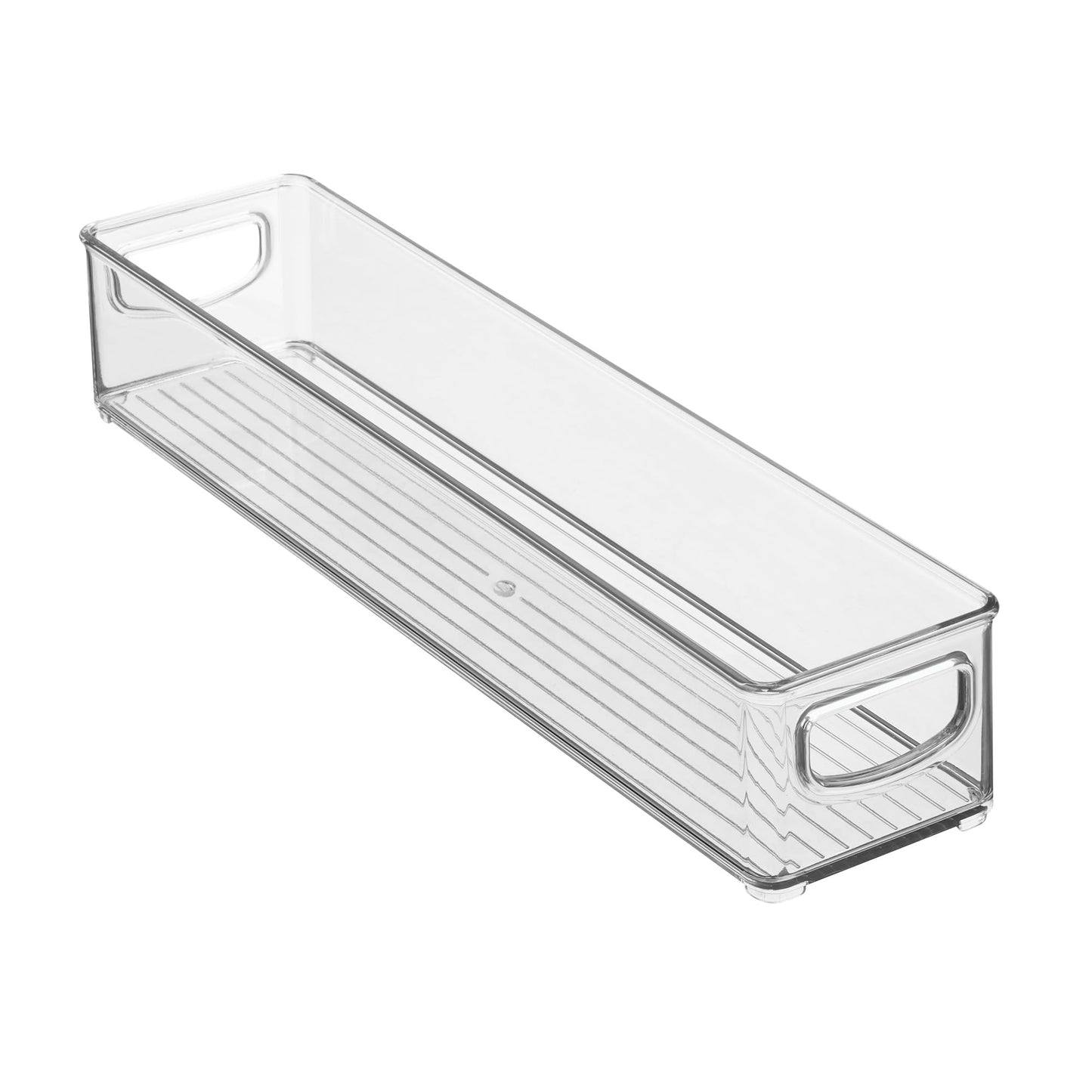 iDesign Slim Clear Plastic Storage Bin, Extra Long Narrow Stackable Organizer for Kitchen and Pantry