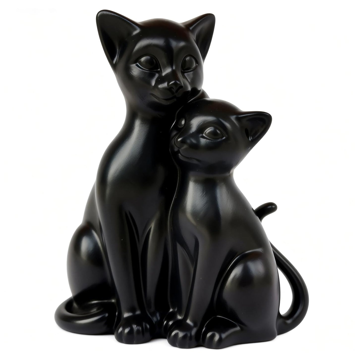 JOOMBE Black Cat Statue Animal Couple Figurine for Cat Lovers Gifts