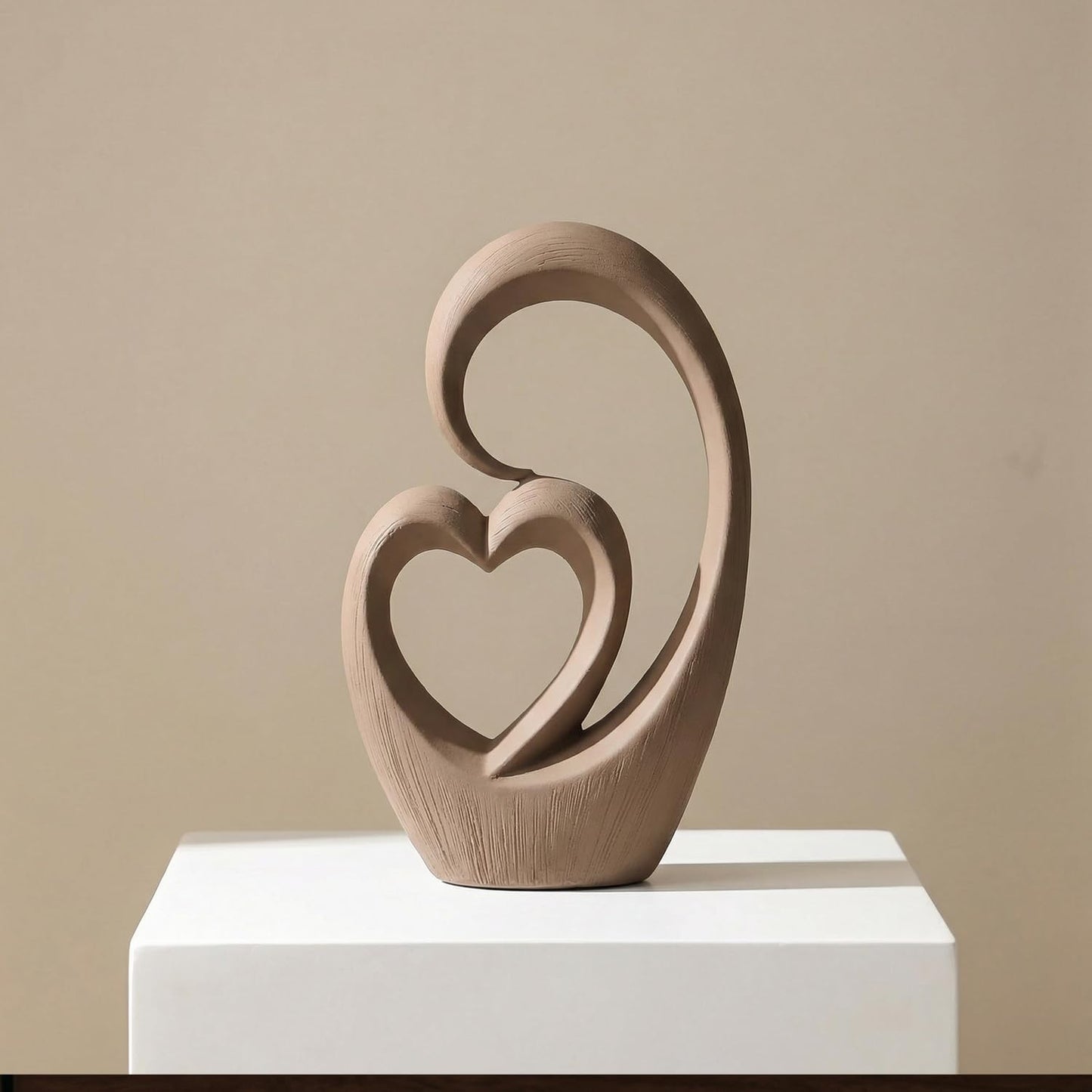 Dneuoir Ceramic Statue Home Decor Aesthetic Abstract Brushed Finish Sculpture Modern Decorative Statues for Living Room Bedroom Bookshelf Table Centerpiece Office