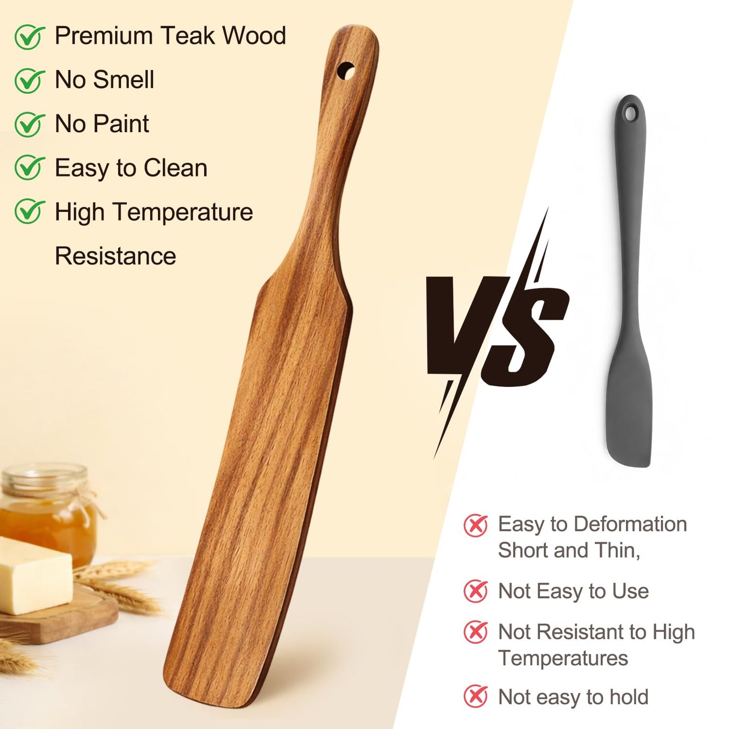3 Pack Skinny Wooden Spurtle Set for Sourdough Starter Kit Accessories Teak Wood Jar Spatula Sourdough Bread Baking Supplies Gift Spurtles Kitchen Tools Stirring Stick Spoon Dough Whisk Scraper