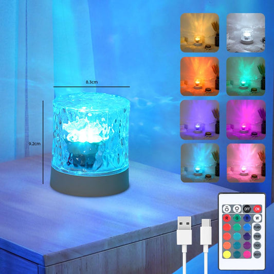 Vcwtty Northern Lights Projector, 16 Colors Ocean Wave Light Projector, Water Ripple Ambient Night Light with Remote, Touch Control Aurora Projector for Bedroom,Room Decor,Kids Room