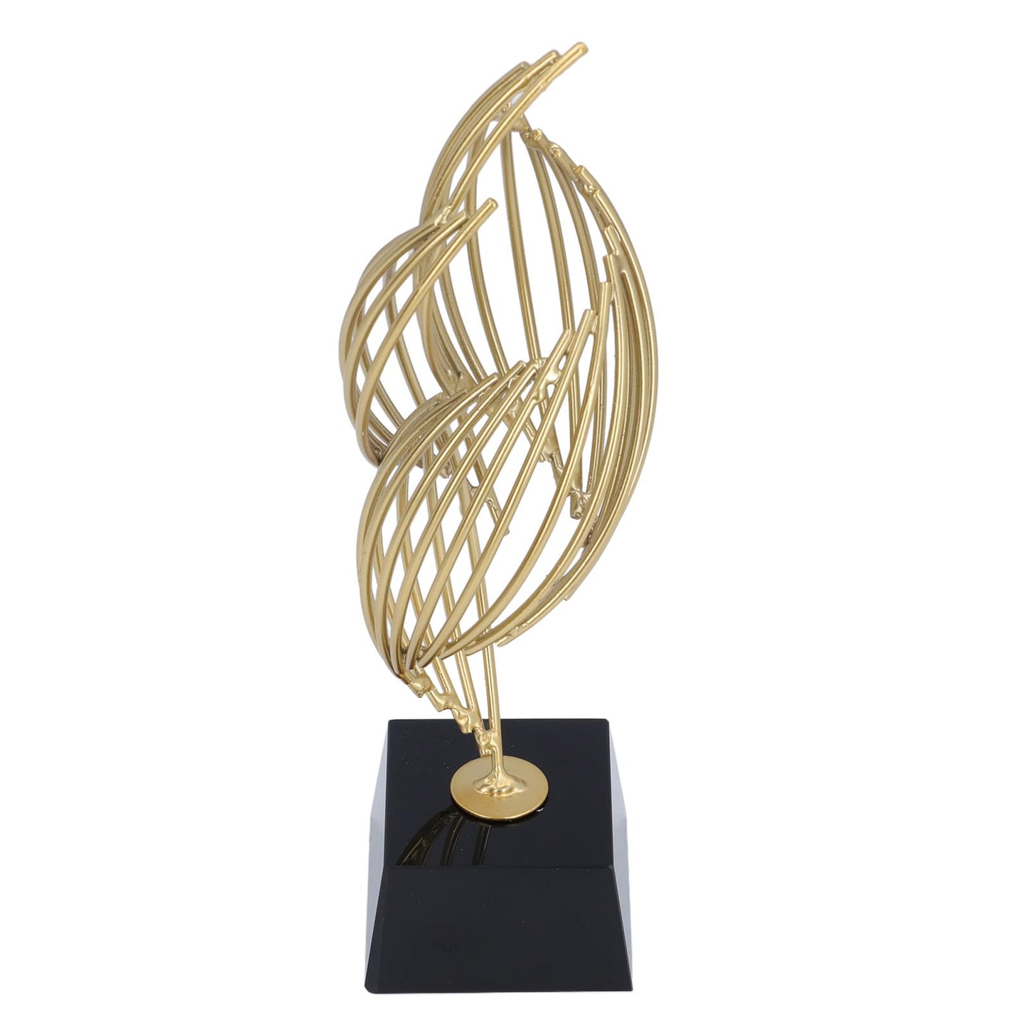 Metal Abstract Decorative Sculpture with Base Modern Luxury Metal Abstract Art Home Decor Statue for Desk Shelf Decor (Classic Black)
