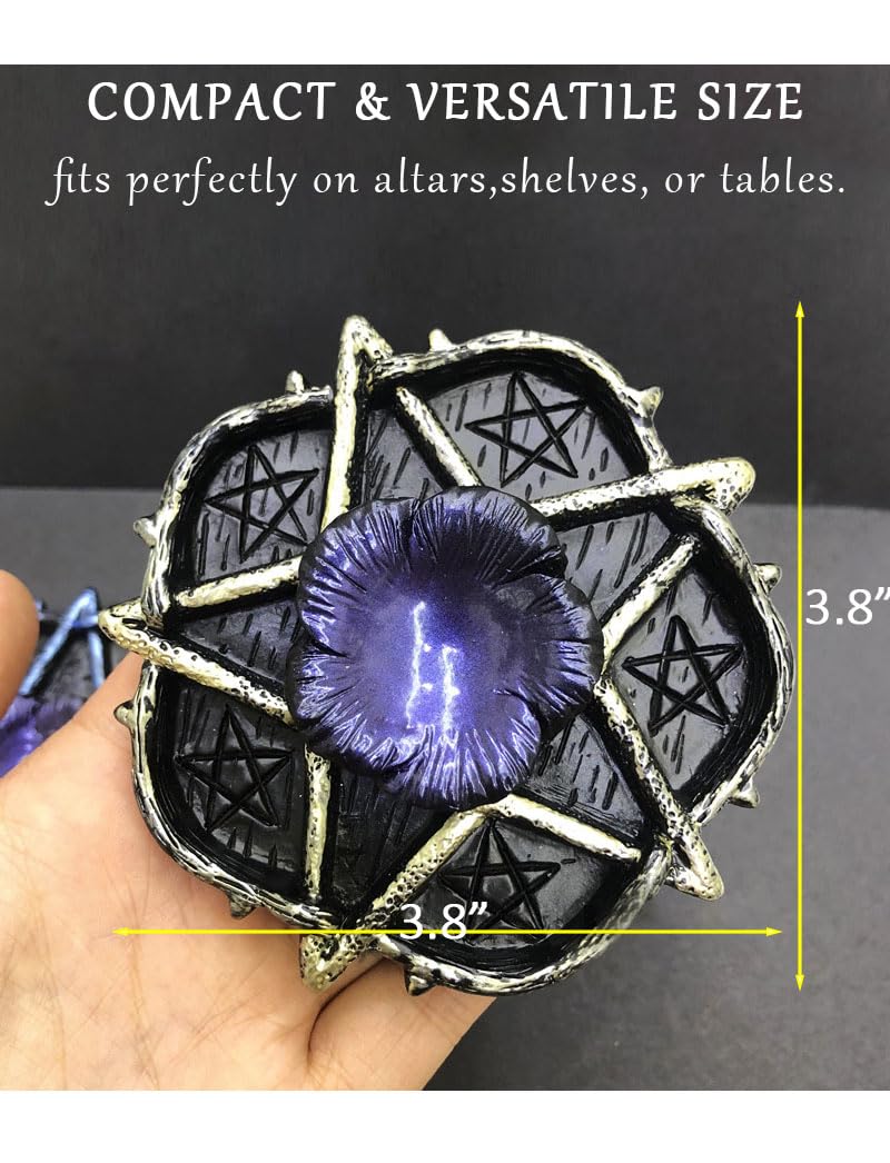 CCOTIKOSEE Pentacle Altar Crystal Ball Tealight Holder Ritual Tarot Decor