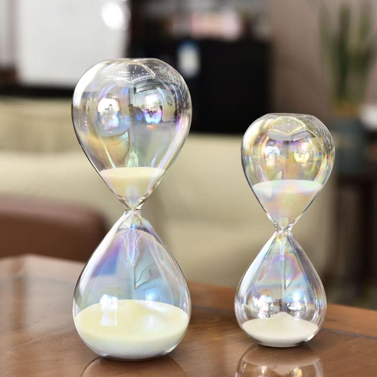 Falytemow Hourglass Sand Timer Glass Sand Timer Egg Hourglass for Kitchen Brushing Teeth School Teaching (Smooth, 30 Minutes)