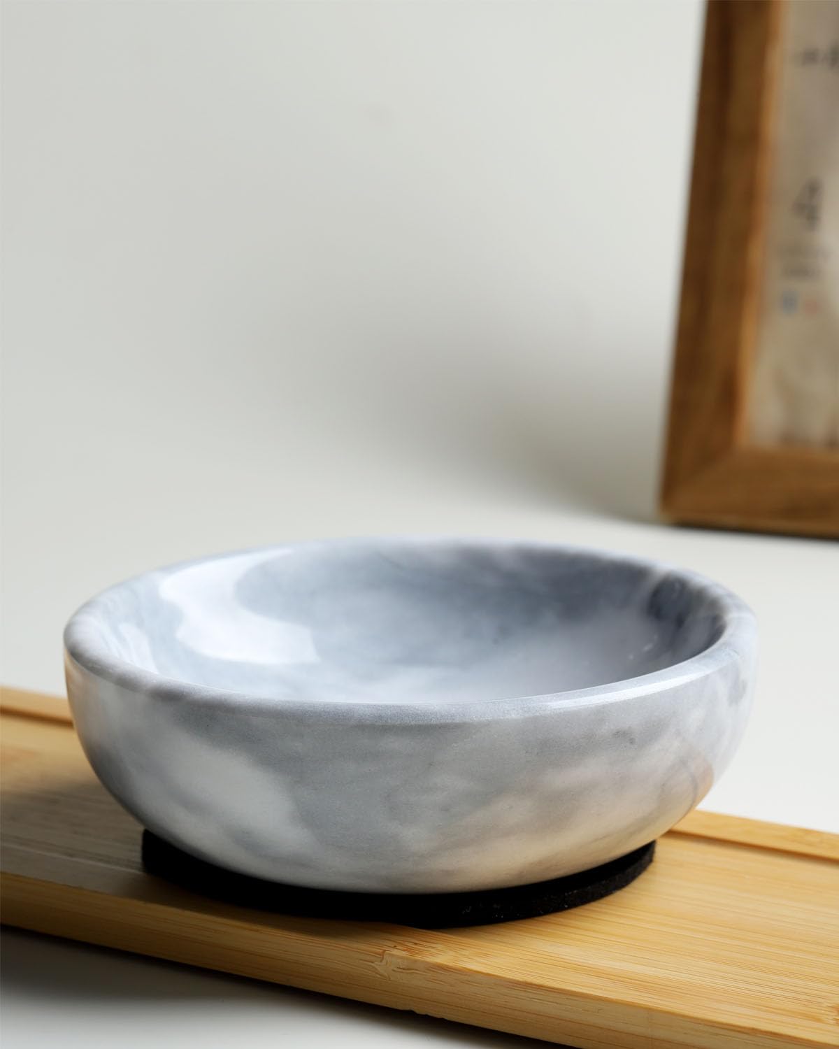 Daszui Natural Marble Decorative Bowls for Home Decor, 4.72 inch Hand-Carved Decorative Bowl Key Bowl, Ritual use, Incense Burner, smudging, Decoration Bowl, offering