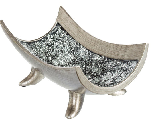 Creative Scents Schonwerk Silver Centerpiece Bowl - Coffee Table Decor - Centerpiece Table Decorations for Dining Room Living Room or Entry Table - Decorative Bowl - Best Wedding/Birthday Gift