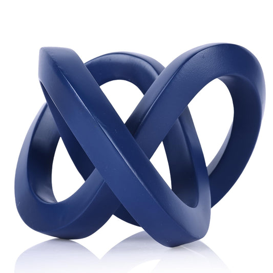 DOVDOV Blue Knot Decorative Sculpture, Blue Room Decor Aesthetics, Mobius Ring Statue for Bookshelf Living Room TV Cabinet Office Cabinet Coffee Table Above Decorative Accents
