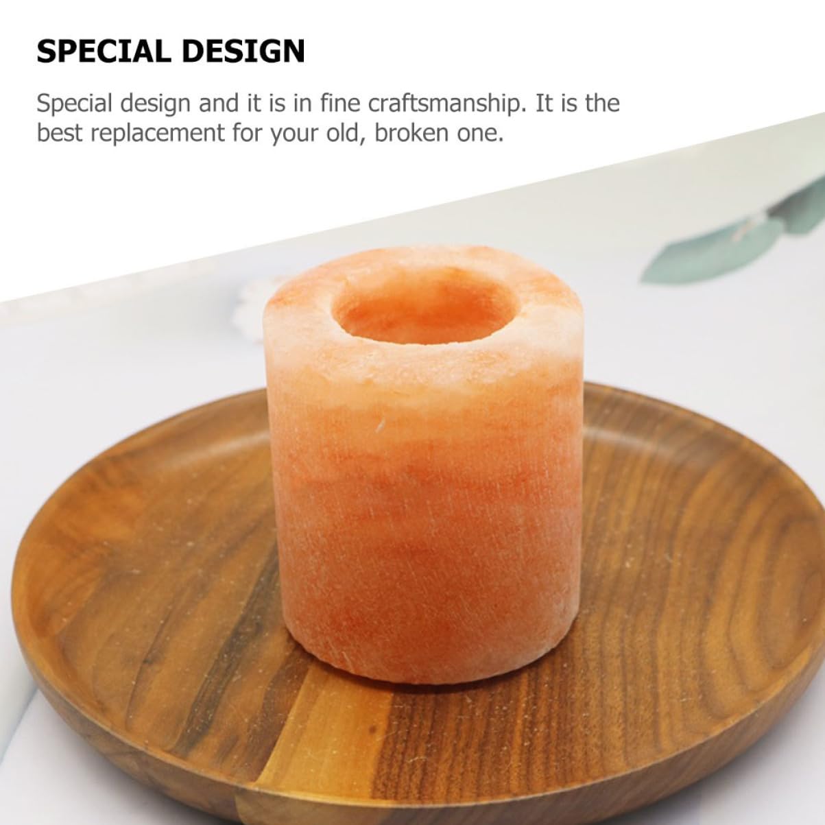 Sosoport Himalayan Crystal Salt Candle Holder Decorative Candlestick for Home Decor Meditation and Yoga for Living Room Bedroom and Outdoor Spaces