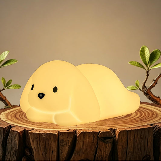 Tremdwoto Dog Night Light for Kids,Cute 7 Colorful Night Light Baby Girl Squishy Night Lights Lamp 1/3 Hour Timer Puppy Light Dimmable Nursery Nightlight，Kawaii Bedroom Decor,Gift for Boys and Girls