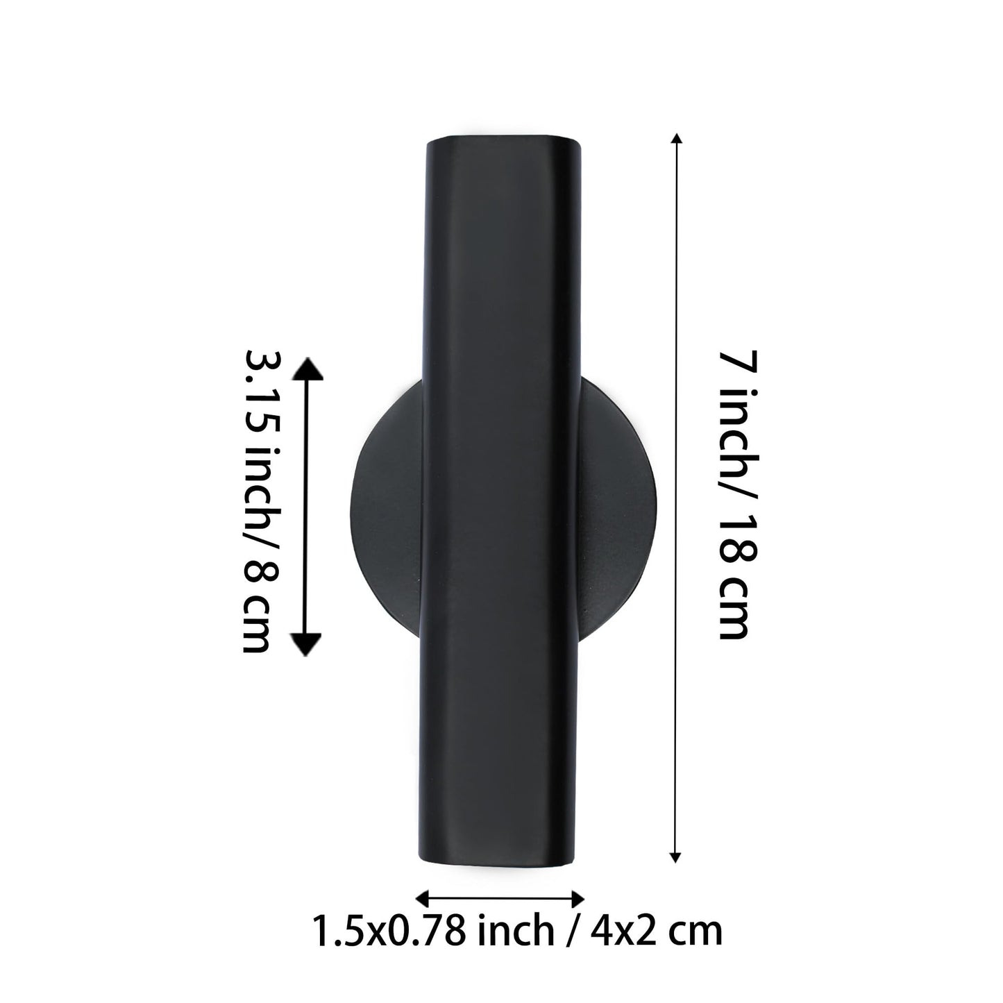 AUXBC 7" Wall-Mounted Flower Tube, Top/Bottom Open Vase, Wall Metal Flower Tube Decoration Holder for Flower Display, Home Office Living Room Bedroom Decoration with Adhesive Material, 2pcs(Black)