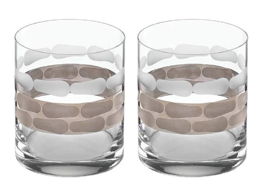 Michael Wainwright Truro Platinum Double Old Fashion Glasses Set of 2, 4-Inch