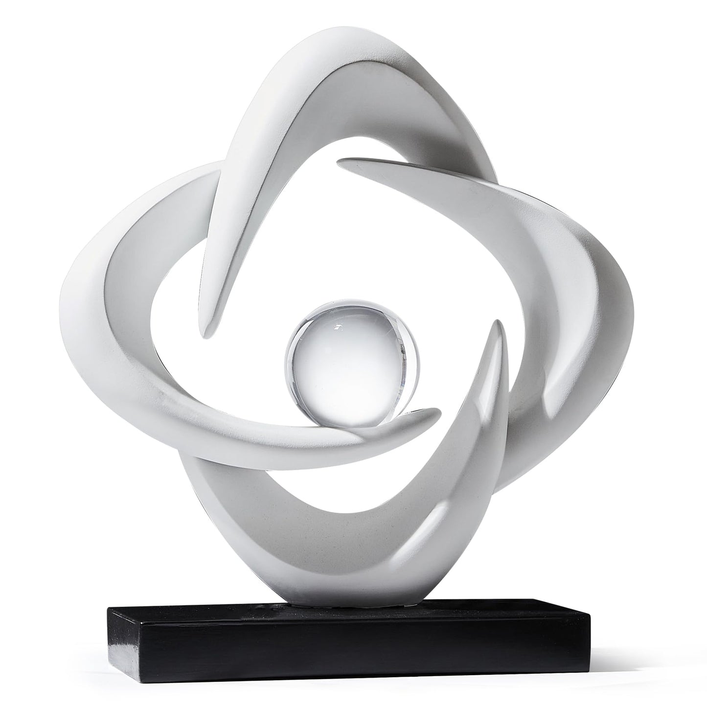 XYQXYQ Abstract Art Sculpture, Resin Gold Decorative Statue, Modern White Ornaments for Living Room, Decorativas Modernas for Coffee Table/Entryway/Office Collectibles (White)