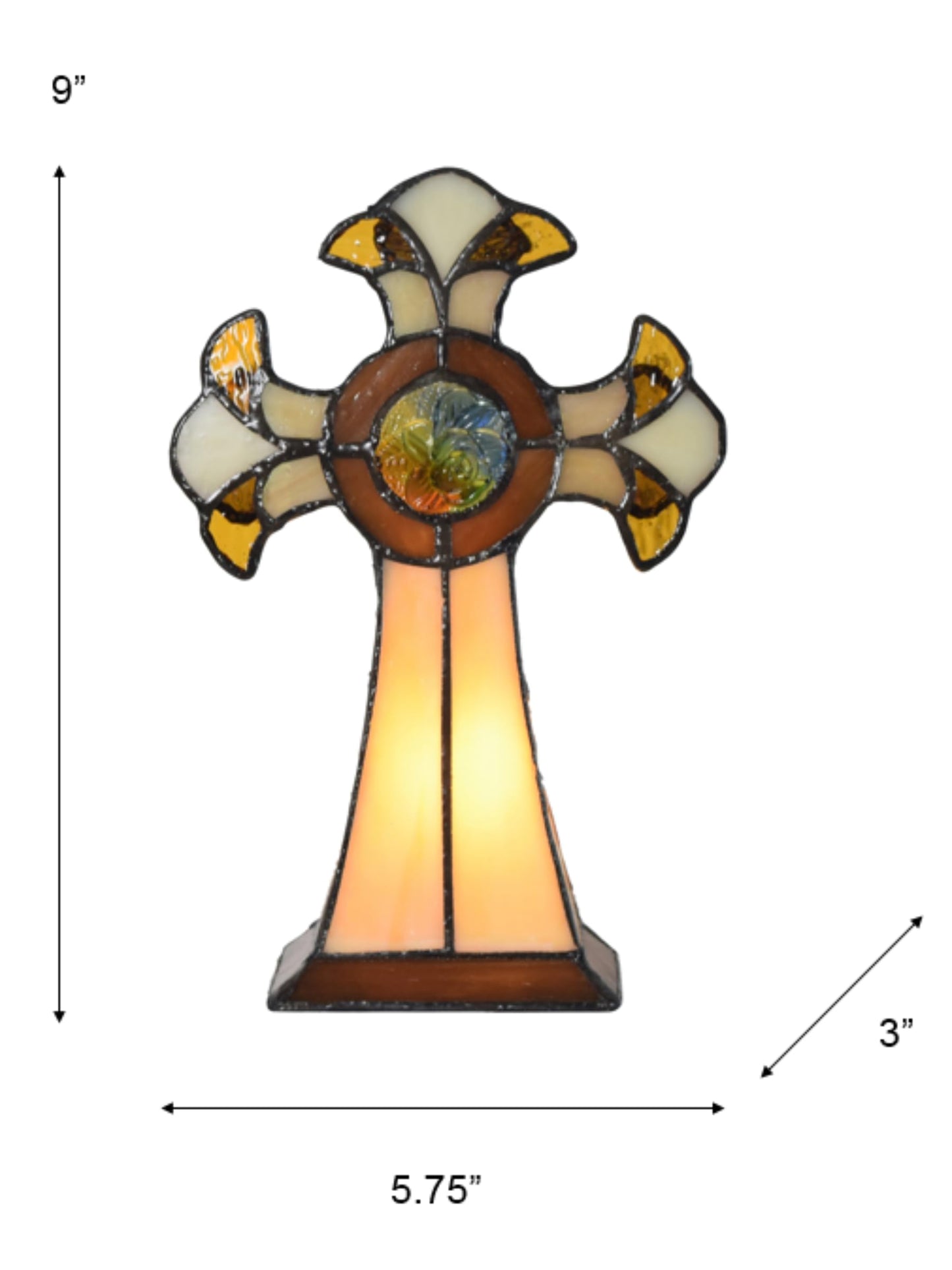 Dale Tiffany STA16122 Cross Accent Table Lamp, Amber