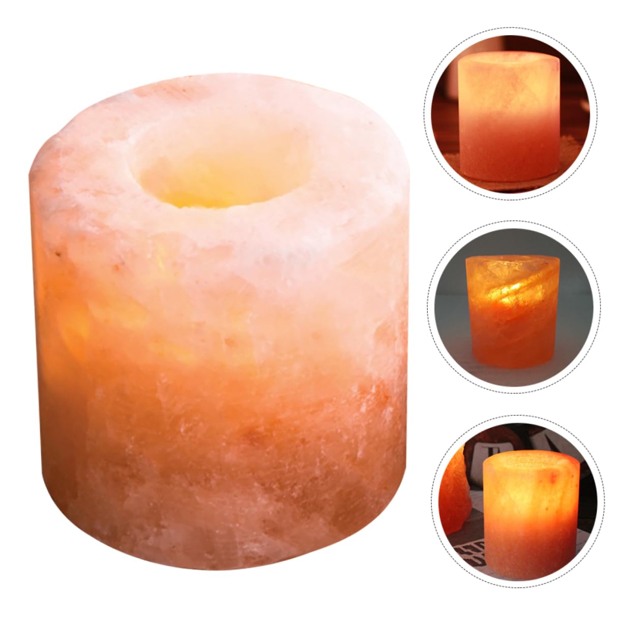 PRETYZOOM 2pcs Himalayan Salt Candle Holder for Living Room Decor Unique Candlestick for Yoga and Meditation for Housewarming and Cozy Atmospheres