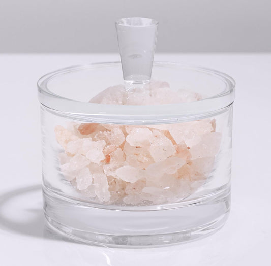 Maxistal Clear Salt Cellar with Lid, 7oz Crystal Glass Salt Box Salt and Pepper bowls, Salt Container Holder for Kitchen, Storage Container for Candies, Coffee, Sugar