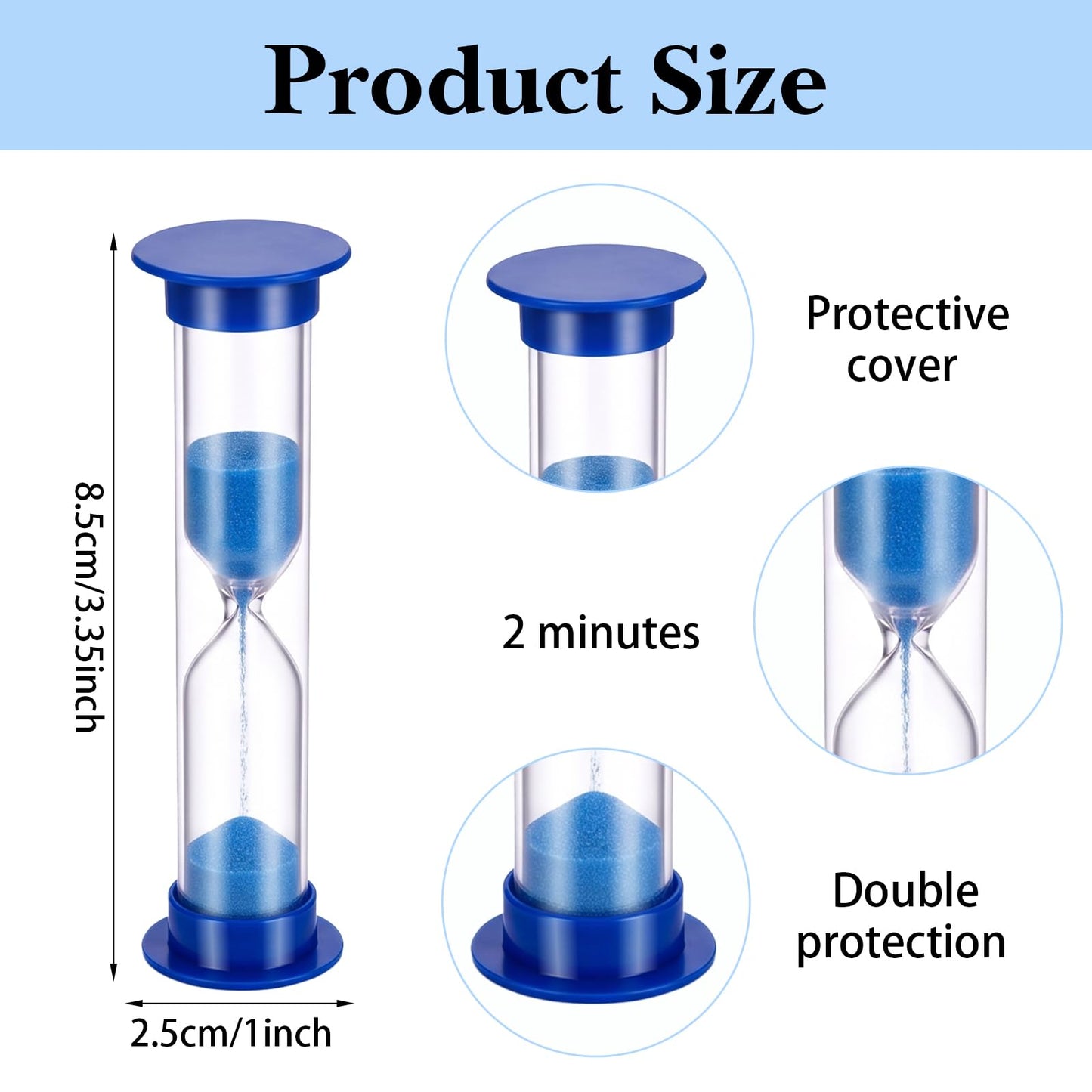 MySHUCE 48 Pcs 2 Minute Sand Timer, Mini Colorful Hourglasses Clock 2 Minute Small Plastic Sand Watch Toothbrush Timer Sandglass for Classroom Teeth Brushing Kitchen Games Office School(Colorful)