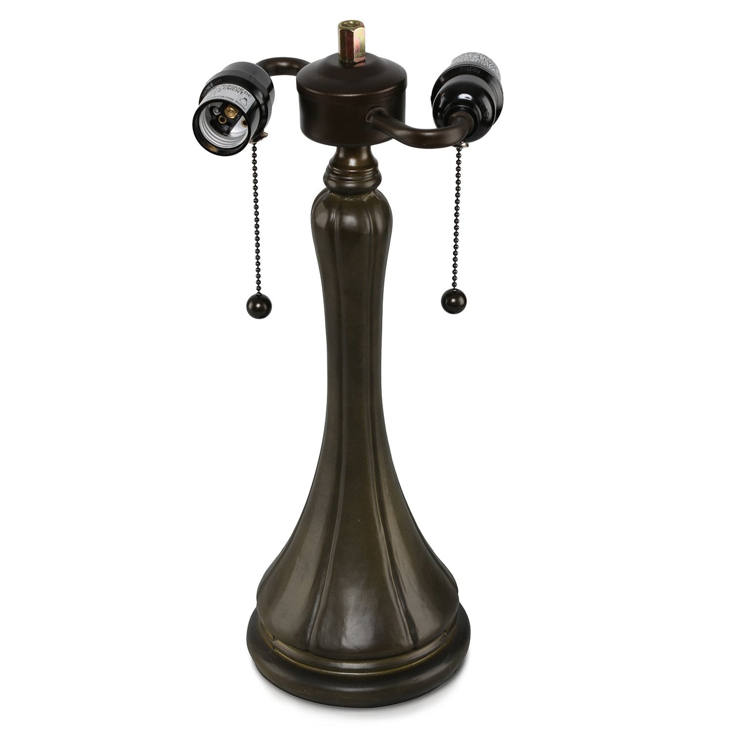 Serena D'italia Tiffany Style Table Lamp Contemporary, Diamond Pattern Stained Glass Lamp with Jewels, Standing Lamp with Double Pull Chain (White)