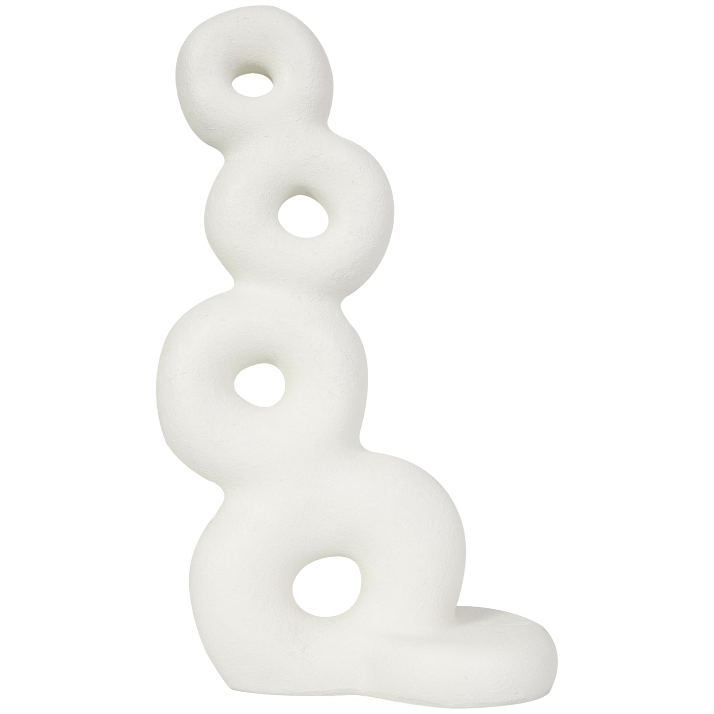 Deco 79 Resin Abstract Decorative Sculpture Stacked Circle Ring Home Decor Statue, Accent Figurine 11" x 5" x 18", White