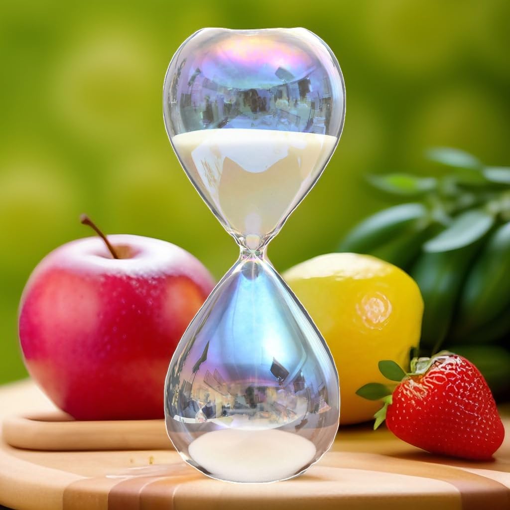 Falytemow Hourglass Sand Timer Glass Sand Timer Egg Hourglass for Kitchen Brushing Teeth School Teaching (Smooth, 30 Minutes)