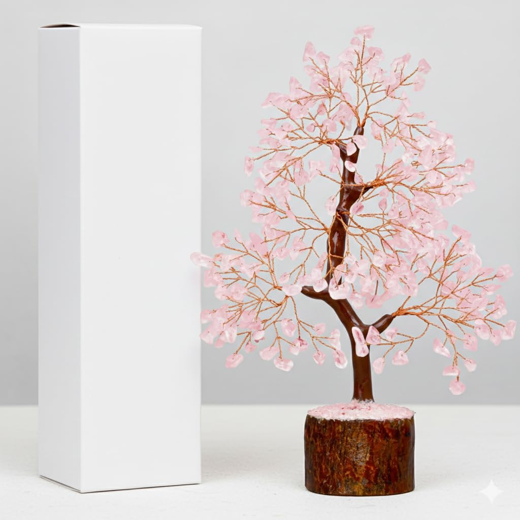 THE Unltd India Rose Quartz Crystal Tree of Life – Healing Pink Gemstone Bonsai, Love & Positive Energy, Birthday Gift for Women, Mom, Sister, Girlfriend - Positive Energy Gift for Women