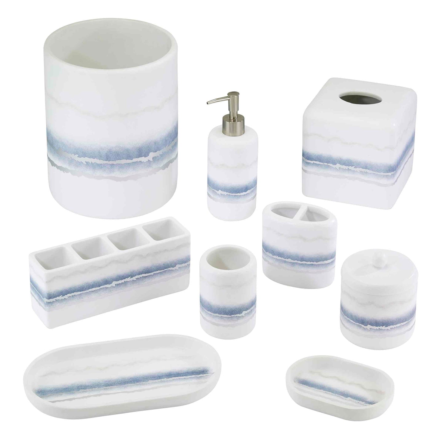 Avanti Linens - Tissue Box Cover, Resin Countertop Accessories, Marble Inspired Bathroom Essentials (Murano Collection)