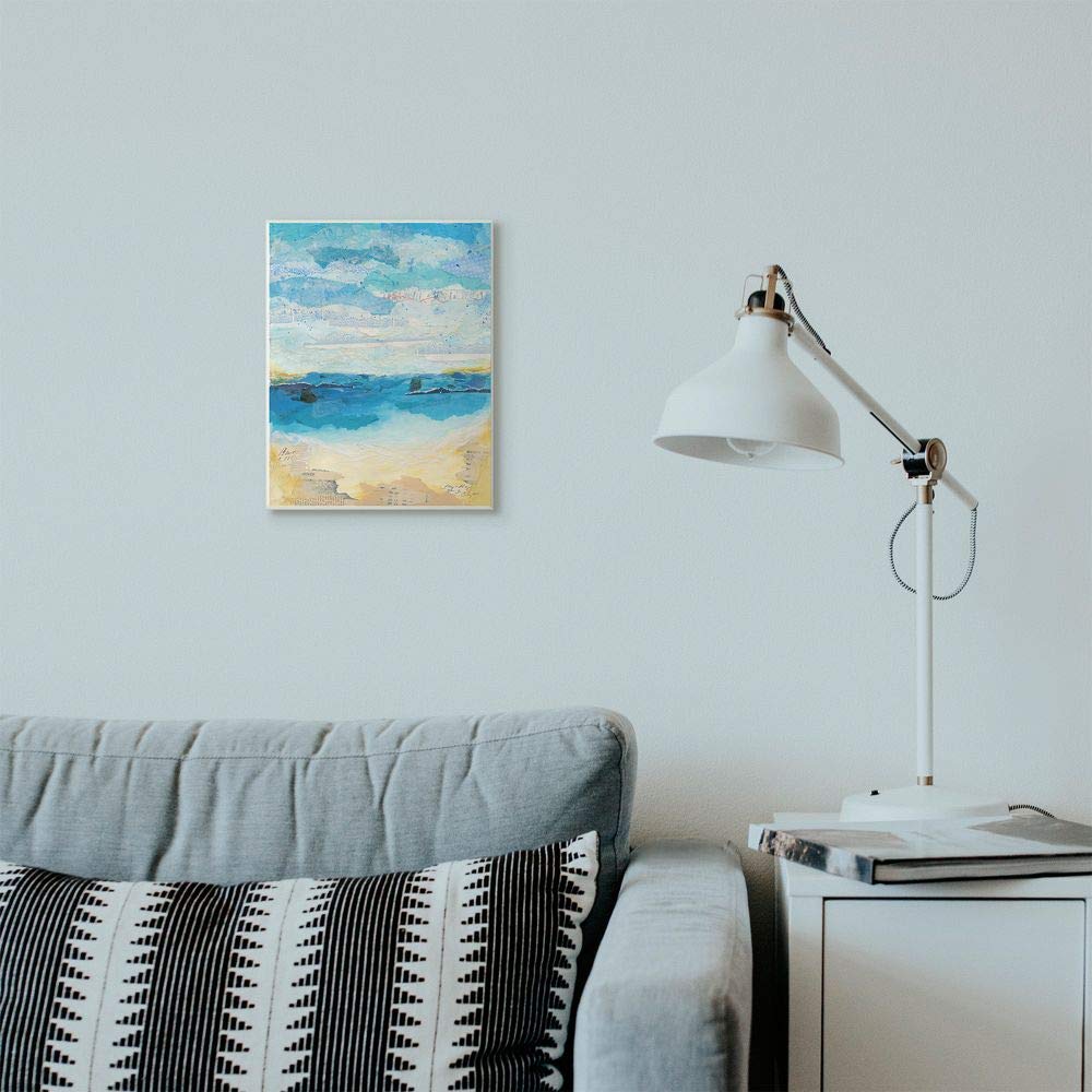 'Abstract Beach Coast Ocean Blue Collage Design'| Wall Plaque Art