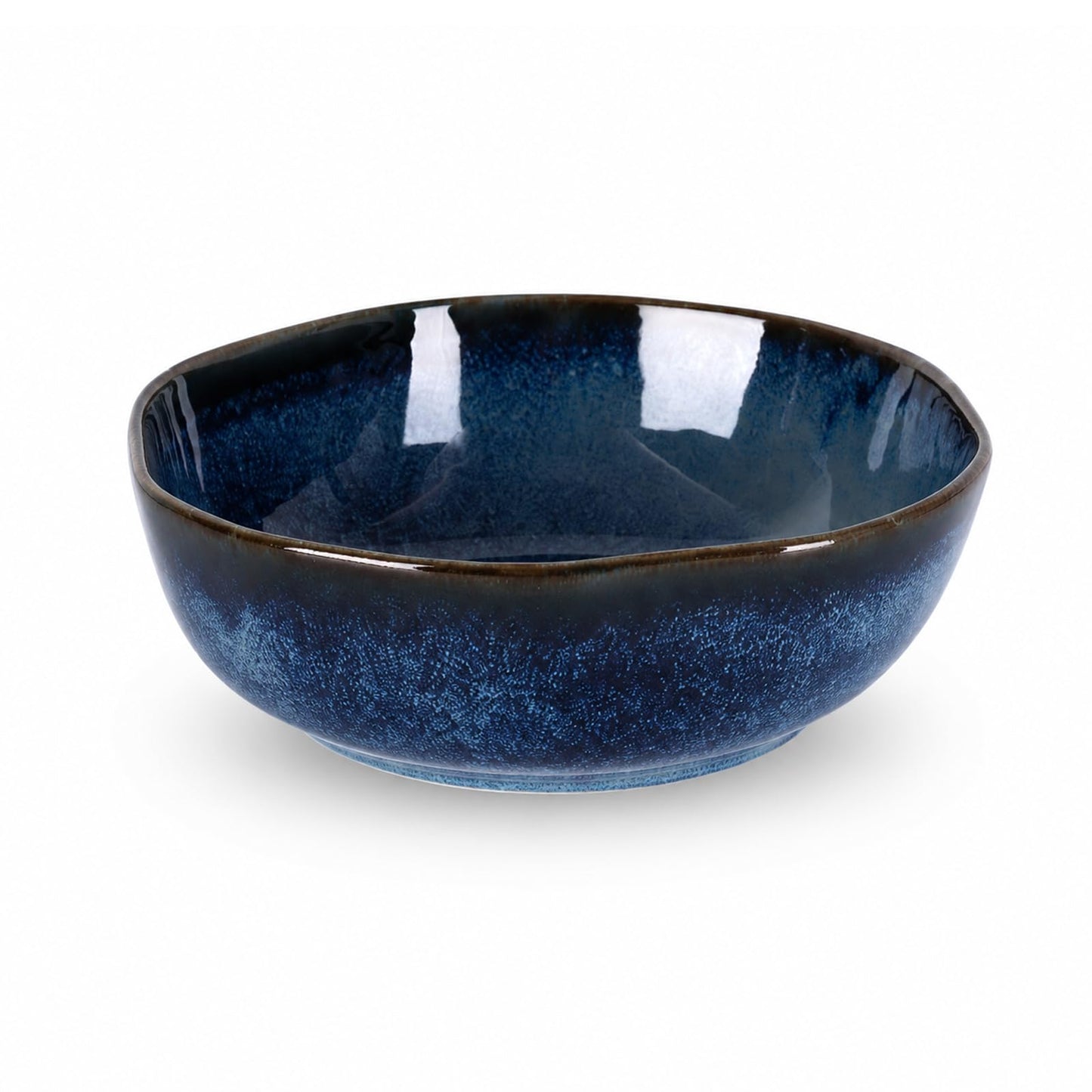 XIYOUQI Blue Ceramic Bowl, 7.5in Decorative Serving Bowl for Coffee Table Decor