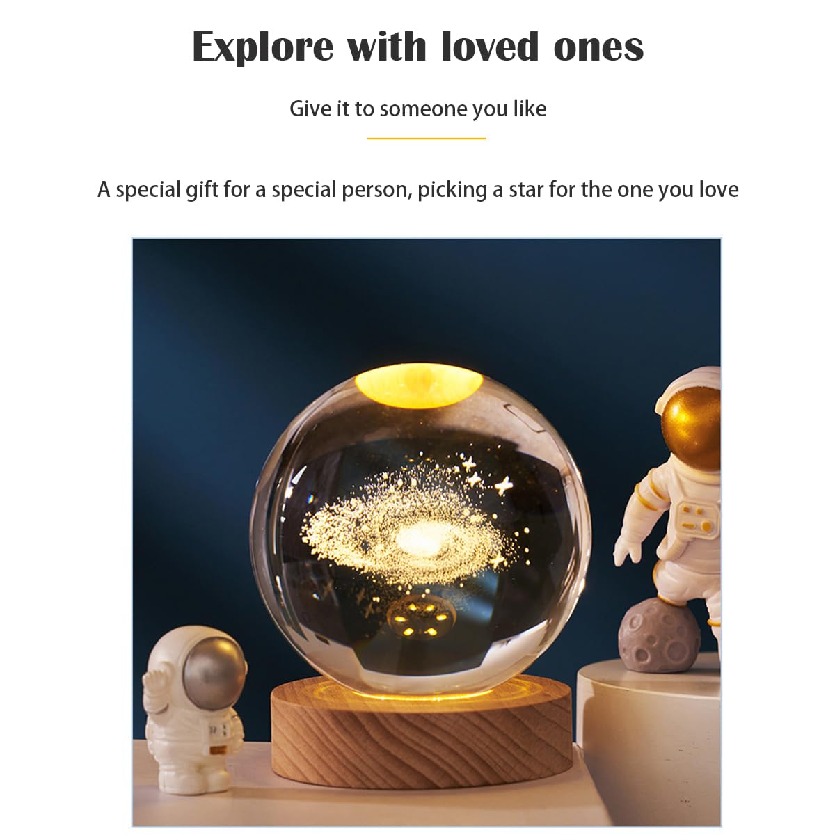 Lizihengpi 3D Crystal Ball Night Light Mood Lighting Cozy Comfort Gifts Home Decor lamp for Bedroom Space Lamps Happy Cozy Comfort Gifts (Rain Clouds)