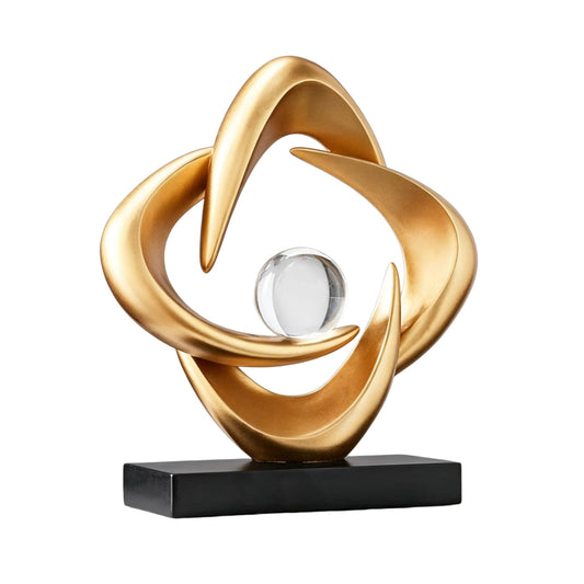 AWNR Gold Abstract Sculpture House Decor Aesthetic - Home Décor Accents for Nightstand, Shelves, Dining Room, Entryway Table, Office, Desk Accessories (Gold C)