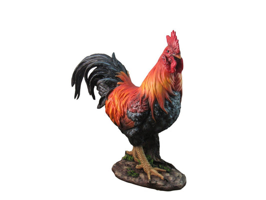 DWK Rooster Chicken 16 Inch Realistic Farm Animal Outdoor Indoor Décor Decorative Garden Statue for Porch, Patio, Living Room, Mancave, or Yard