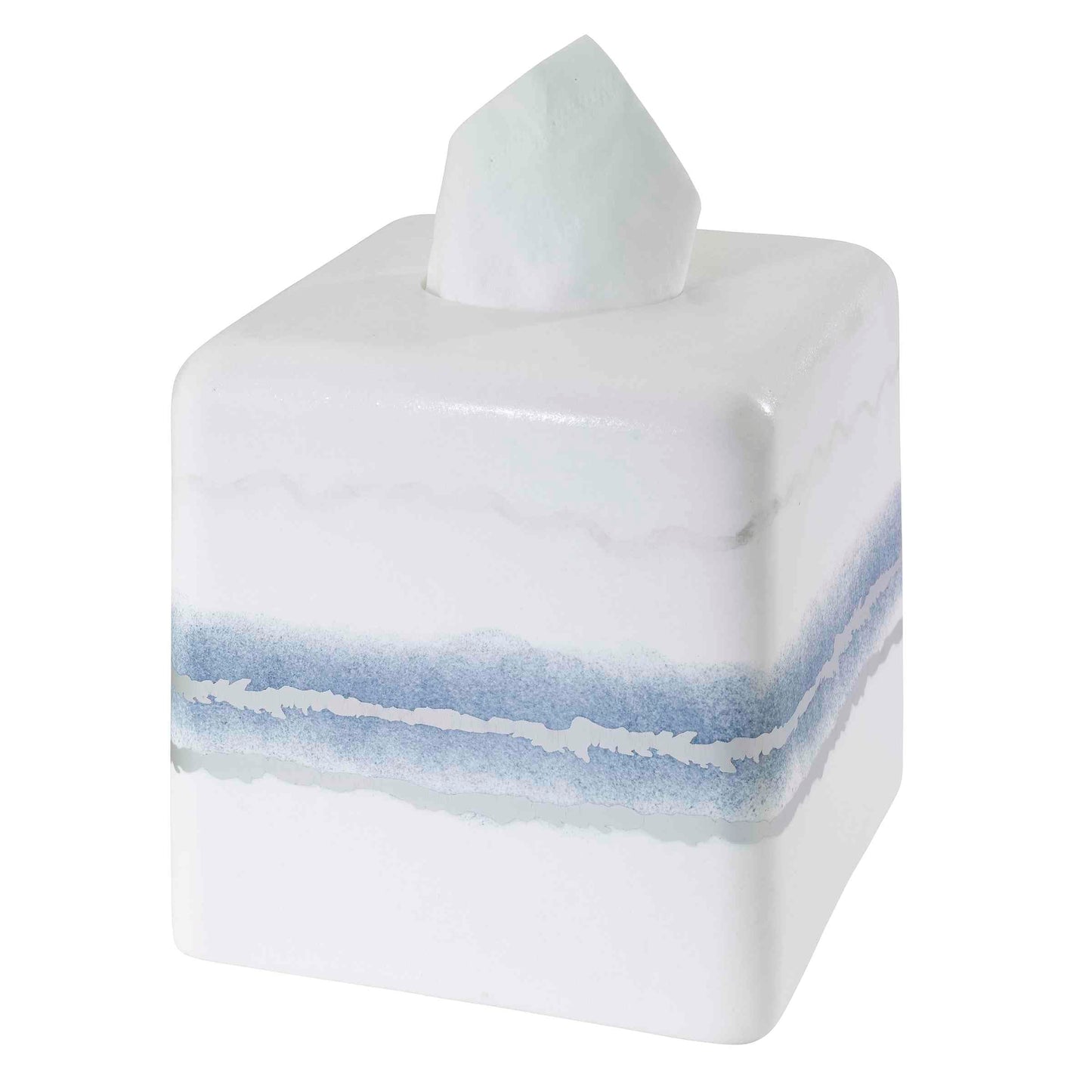 Avanti Linens - Tissue Box Cover, Resin Countertop Accessories, Marble Inspired Bathroom Essentials (Murano Collection)