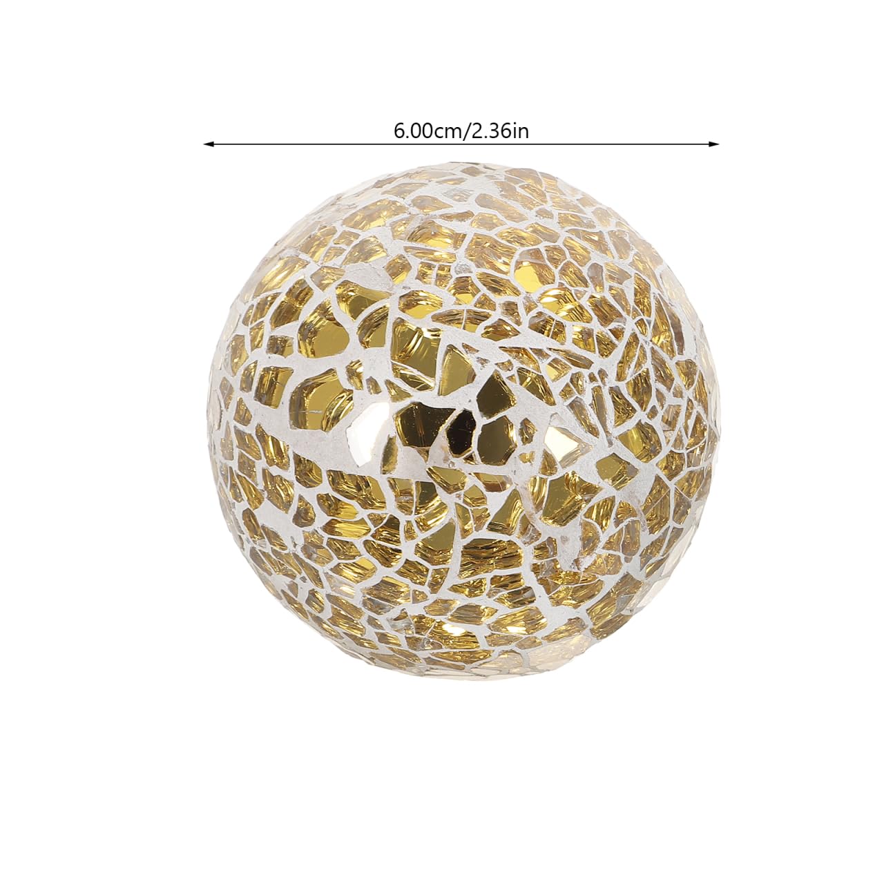 Amosfun 4Pcs Mosaic Glass Balls 3.1 Inch Decorative Orbs for Bowls Table Vases Home Decor Accents Silver and Gold