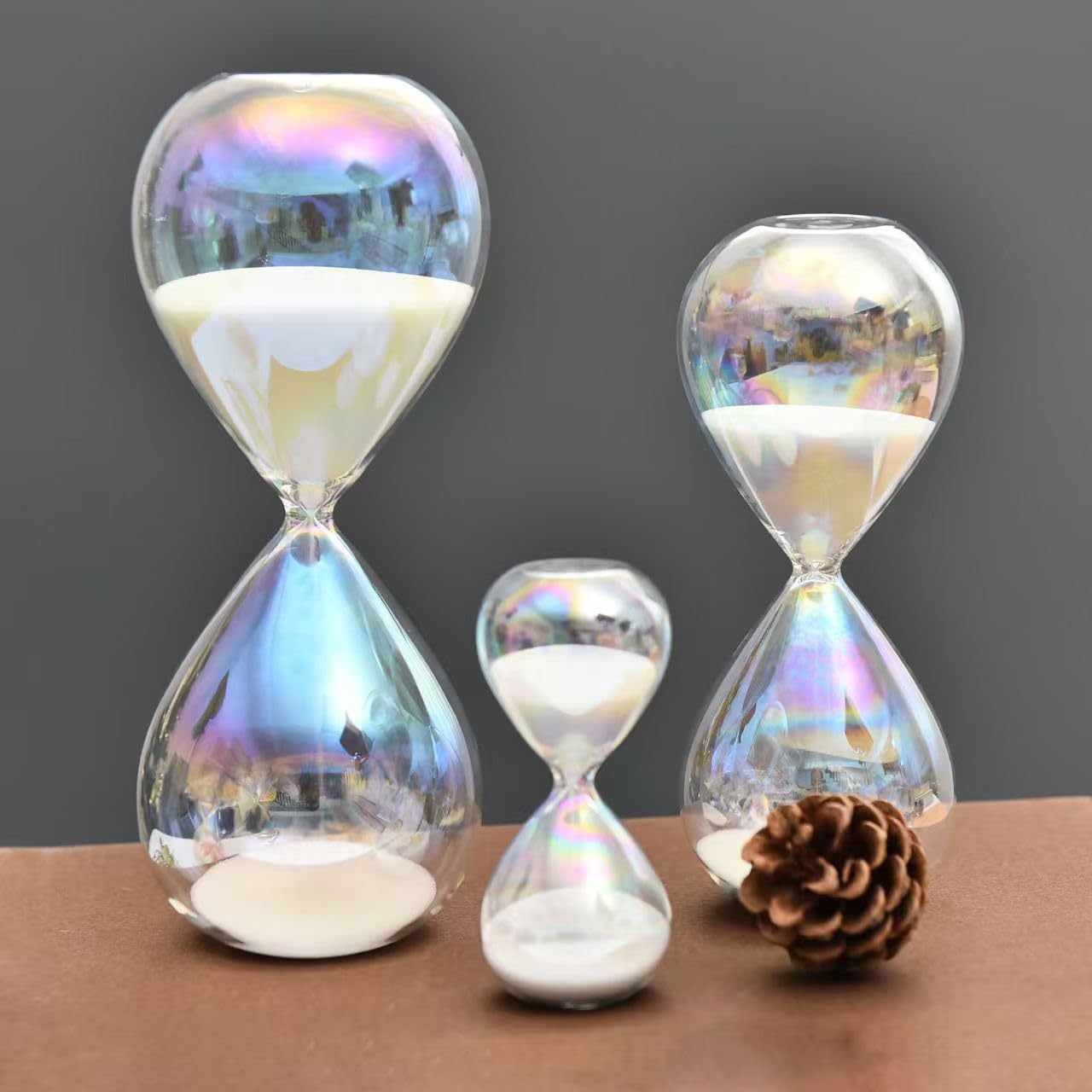 Falytemow Hourglass Sand Timer Glass Sand Timer Egg Hourglass for Kitchen Brushing Teeth School Teaching (Smooth, 30 Minutes)