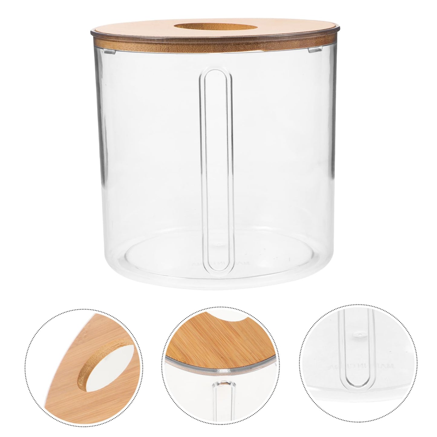 jojofuny Clear Round Tissue Box Holder Tabletop Tissue Dispenser and Napkin Holder for Living Room Bedroom Bathroom Office and Home 5.11 X 5.11 X 5.11 in Transparent Roll Paper Container