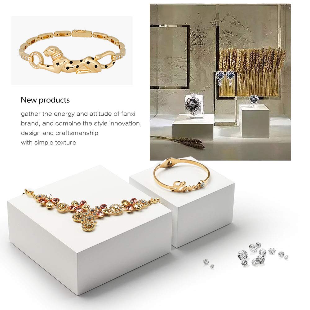 Oirlv Solid Wood Minimalism Style Jewelry Display Stand Showcase Jewelry Organizer Square Holder (SM05201)