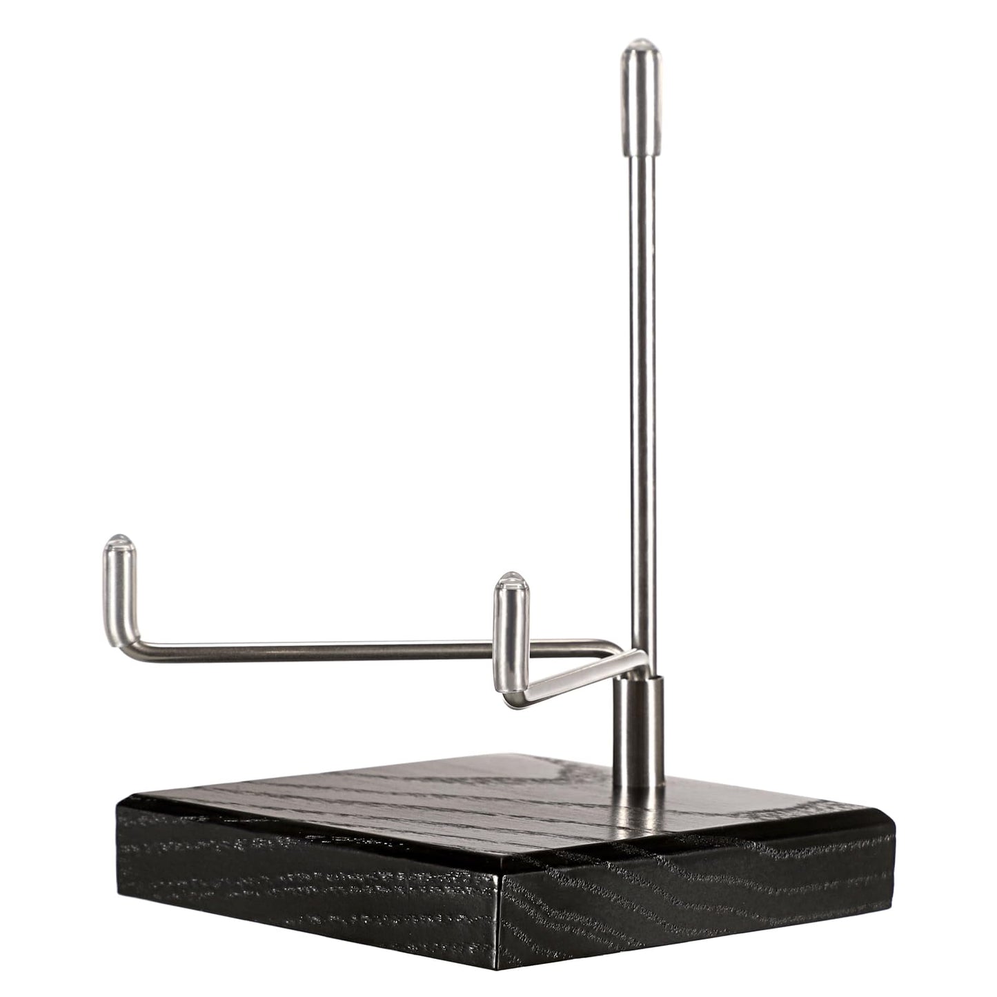 Hipiwe Adjustable Stainless Steel Arm Display Stand Easel with Wooden Base Rocks Crystal Display Easel Holder for Mineral Agate Gemstones Fossils Coral Geodes Plate and Photo, 3.1"x3.1"x4.9"