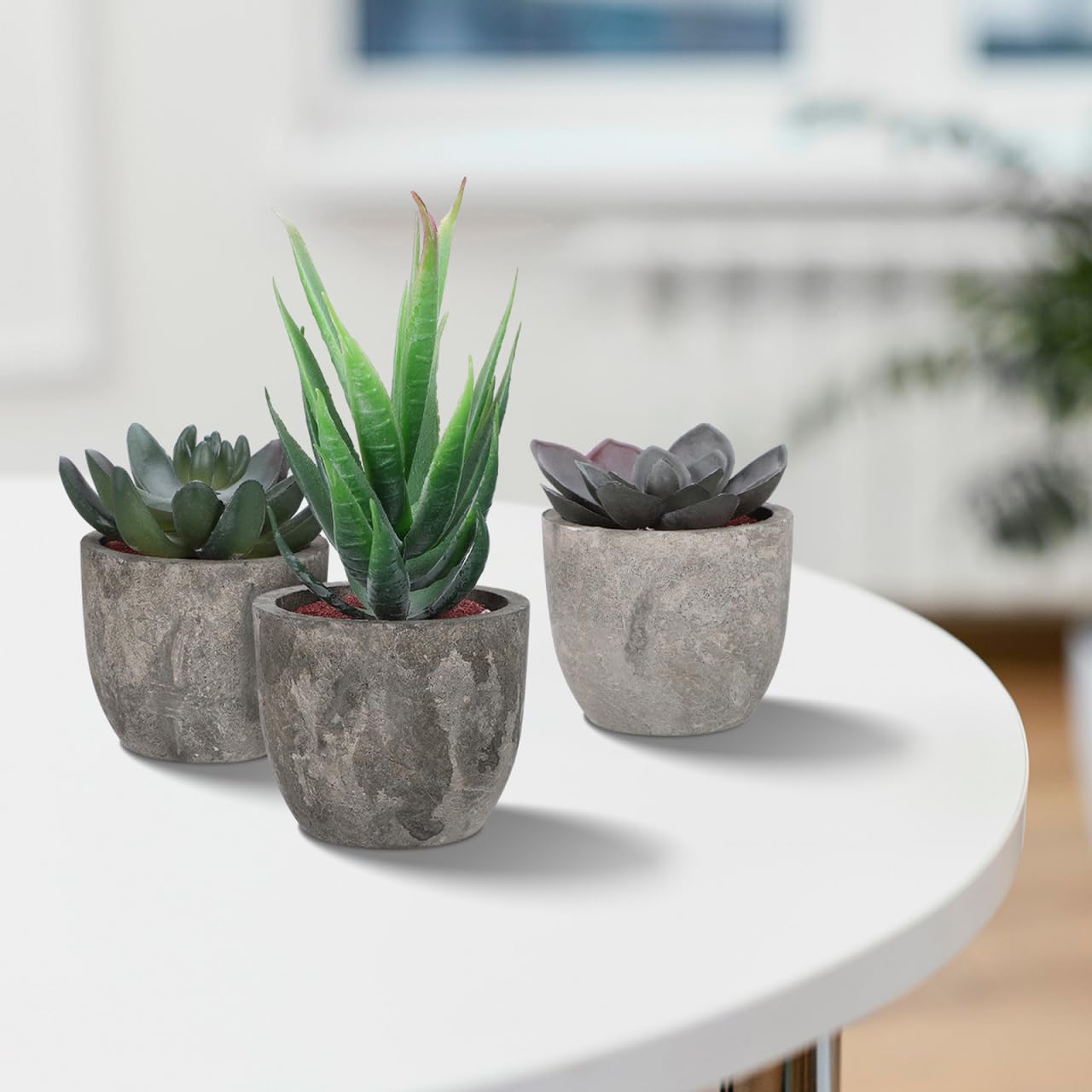 3pcs Faux Succulent Bonsai Cactus Plant Pot Flower Pot Container Plant Bonsai Artificial Simulation Plants with Pots， Gife Idea Decorative