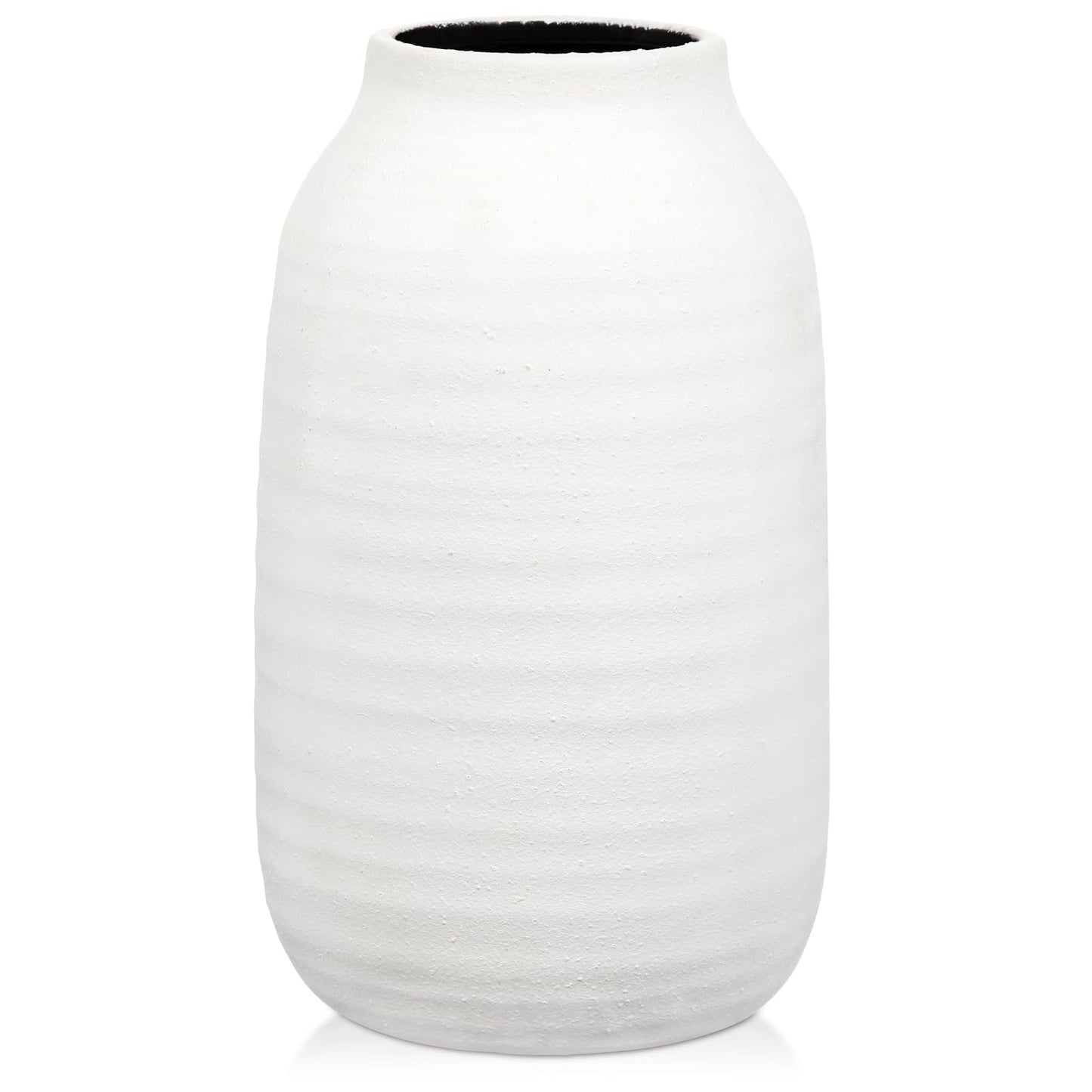Briful Farmhouse Ceramic Flowers Vase Home Indoor Decor, Modern Living Room Kitchen Table Vases, Dining Bedroom Bathroom Decorations for Office Coffee Desk Book Shelf Fireplace (9.4” Tall)