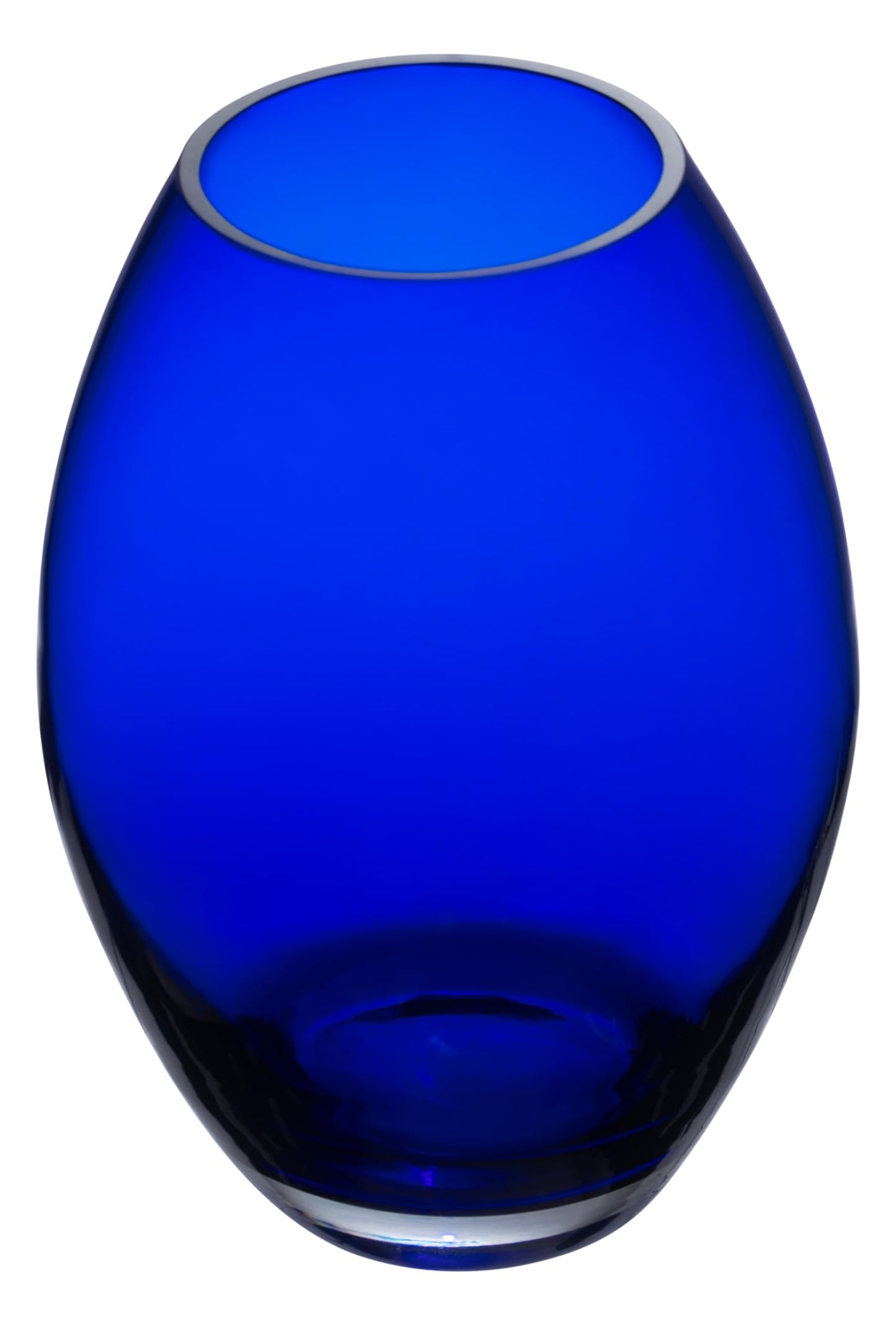 Barski Glass - Handmade - 10" H - (10 inches High) - Barrel Vase - Cobalt Blue - Made in Europe