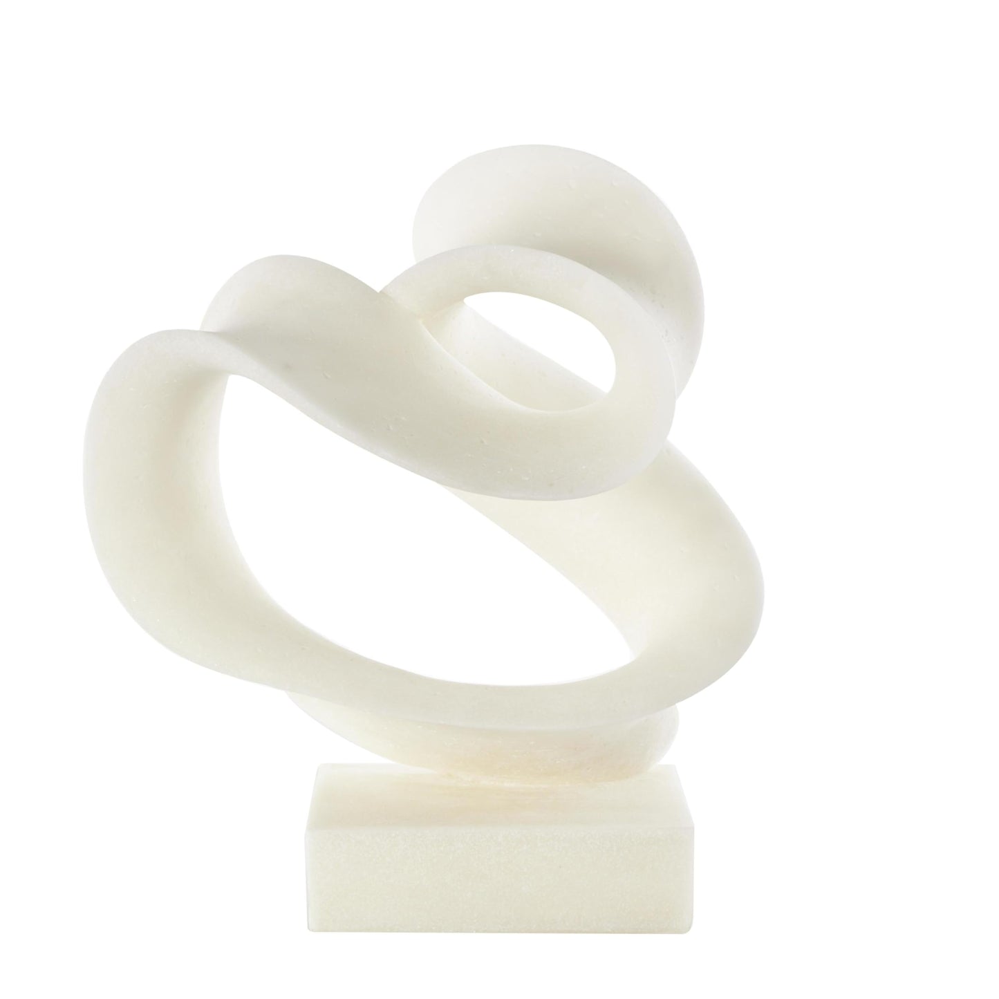 Deco 79 Polystone Abstract Decorative Sculpture Twisted Wave Home Decor Statue with Elevated Base, Accent Figurine 17" x 11" x 19", White