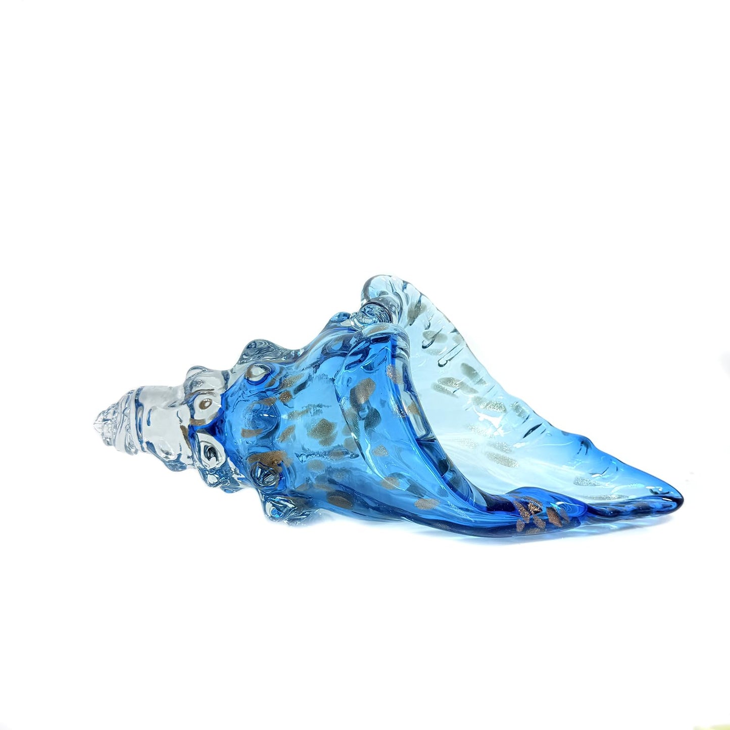 ORRFIDDY Hand Glass Conch Statue, Clear Glass Conch Decoration for Coastal Home Decor, Beach-Themed Tabletop Sculpture
