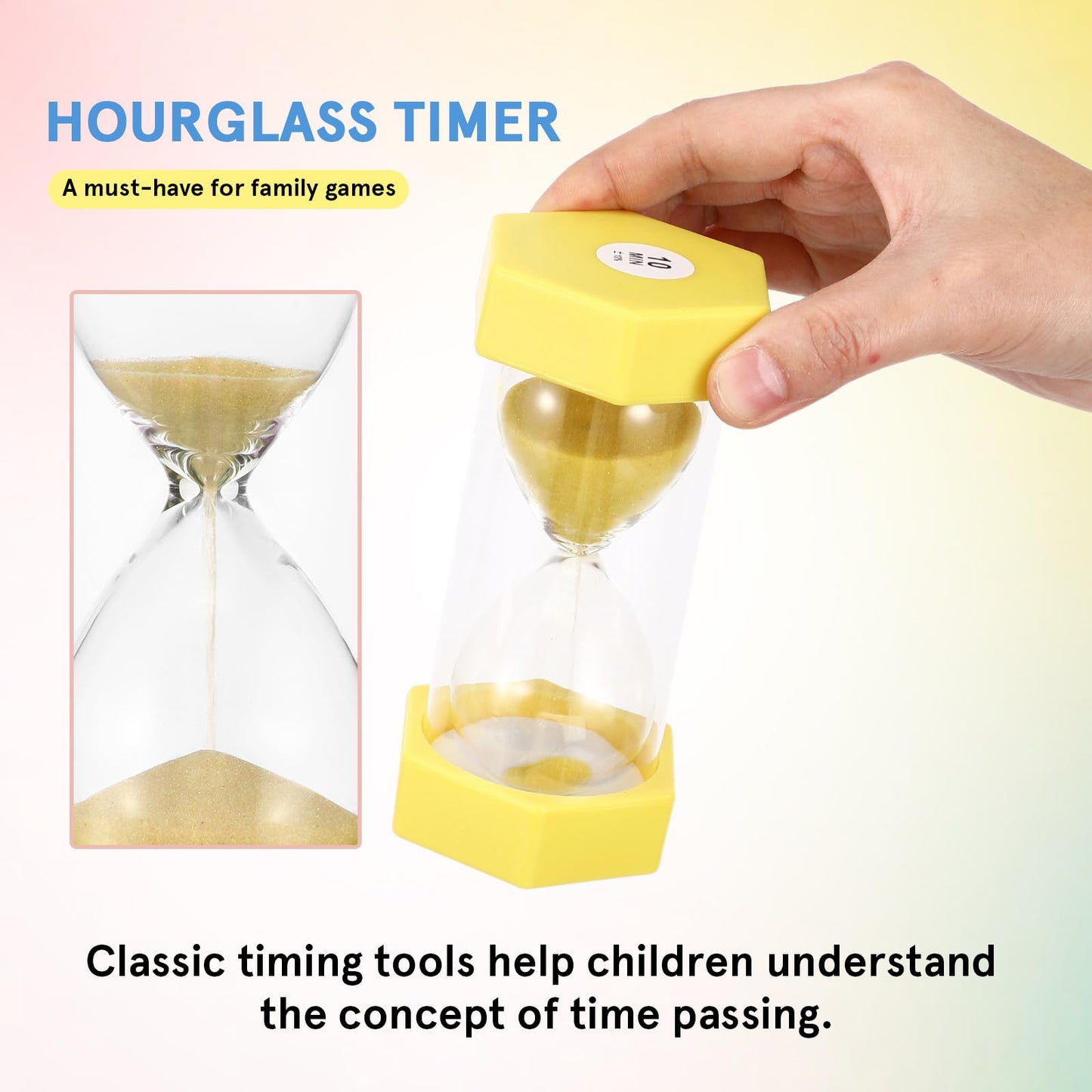 SHINEOFI 4 Pack Sand Timer for Kids 3/10/15/30 Minute Hourglass Timers Sand Timers Set for Classroom Homework Board Games Cooking Home and Office Use