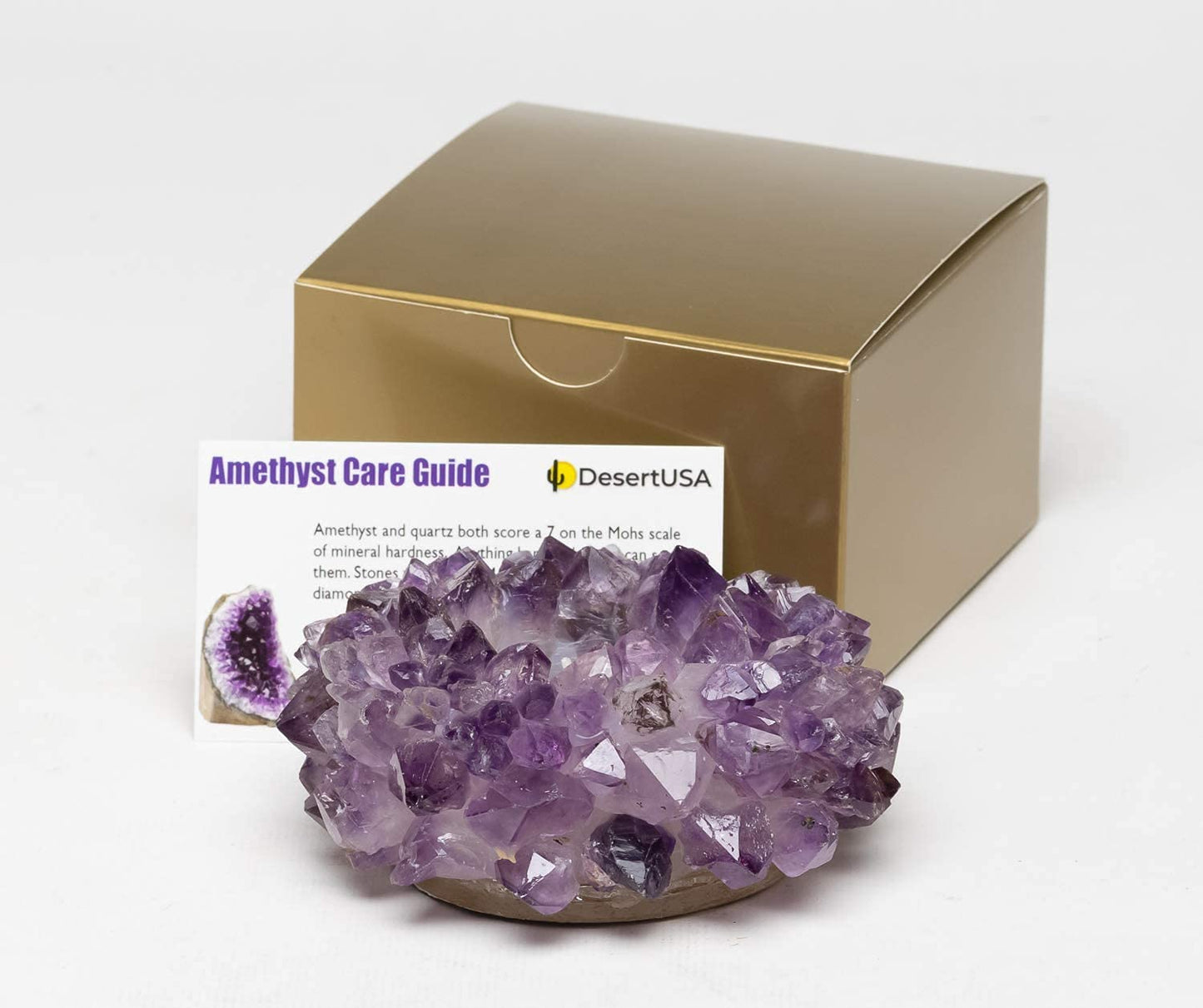 DesertUSA Natural Meditation Amethyst Cluster with Crystal Points - Handmade Chakra Tea Light Candle Holder - Decorative Peaceful, Higher Love Energy, Fits Tea Light Candle …