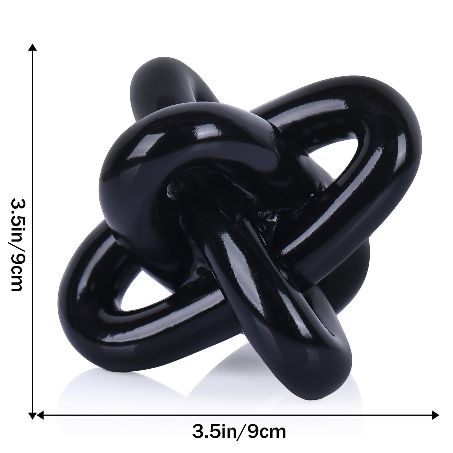 DOVDOV Black Knot Sculpture, Triple Knot Statue, Black Home Decor, Perfect for accenting Rustic-Style Coffee Tables, Living Room TV Stands, Dining Tables, and entryway Shelves.
