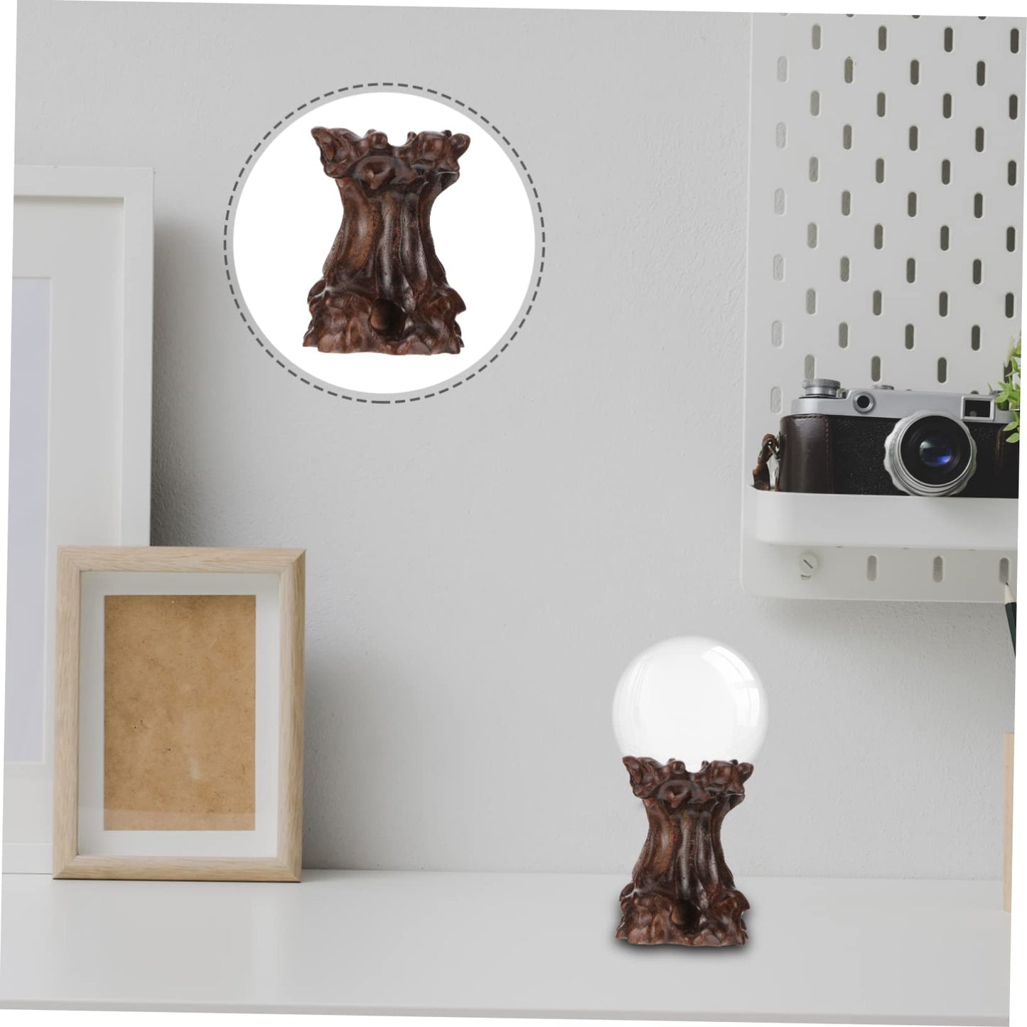 CORHAD Wood Carving Base 2.16X1.96X1.57In Crystal Ball Stand Sphere Holder Pedestal for Home Decor Display Stands Easy Installation Sturdy Support
