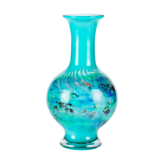 KAMMAK Colored Glass Vase, Beautiful Hand Blown Decorative Vase, Modern Art Vase for Flower Mantle Dining Table Centerpiece, Entryway Living Room Wedding Decoration, 8HPHR016